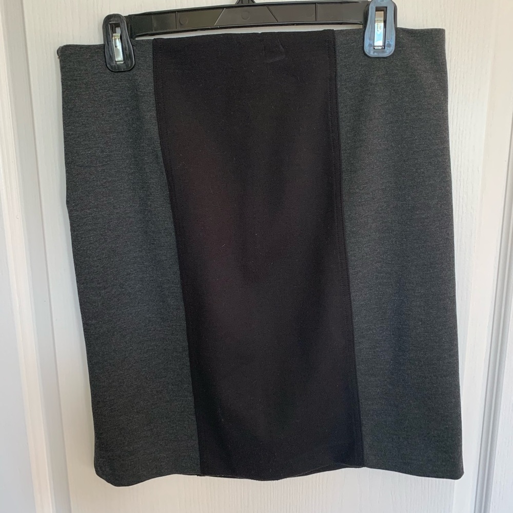 Gray and black pencil skirt